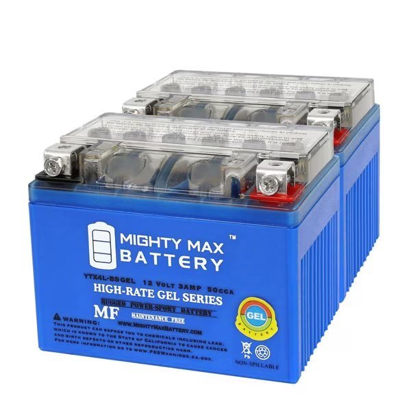 YTX4L-BSGEL 12V 3AH GEL Replacement Battery compatible with E-Ton 90 DXL90 Sierra 99-03 - 2PK, Mighty Max Battery, Mfr#: MAX4028572